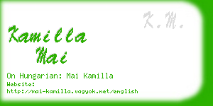 kamilla mai business card
